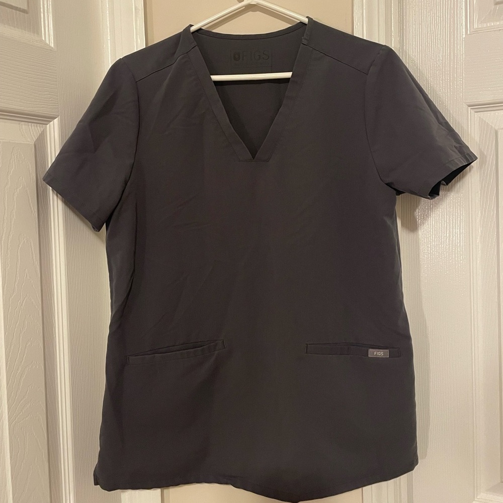 Dark grey size medium figs scrub top